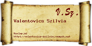 Valentovics Szilvia névjegykártya